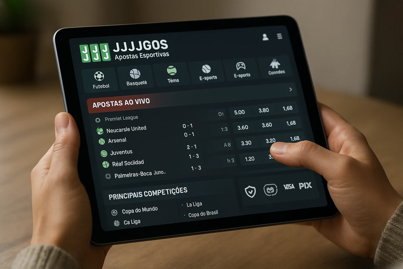 Aposte em apostas esportivas no cassino online JJJJOGOS